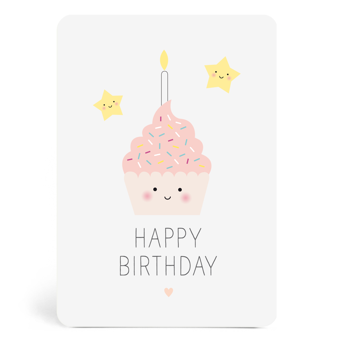 Carte Happy Birthday Cupcake Et Bougie Papeterie Zu Inelle