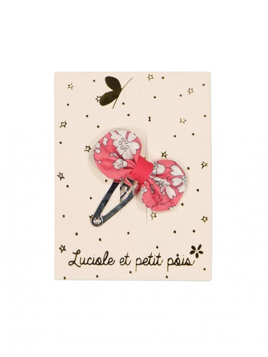 Barrette mini pétale Liberty Capel framboise