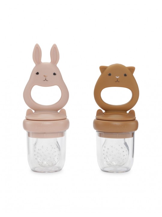 Pack 2 sucettes à fruits | Lapin rose