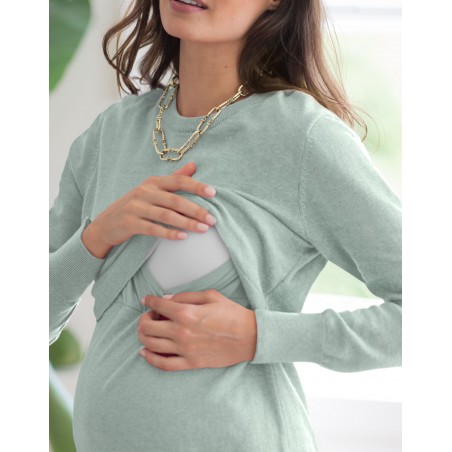 Pull grossesse allaitement Elyn | Sauge