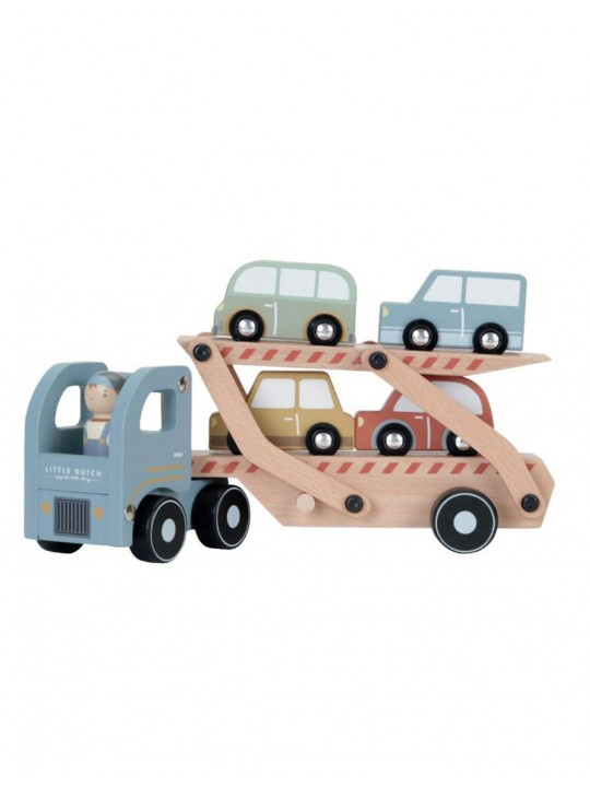 Camion transporteur voitures en bois