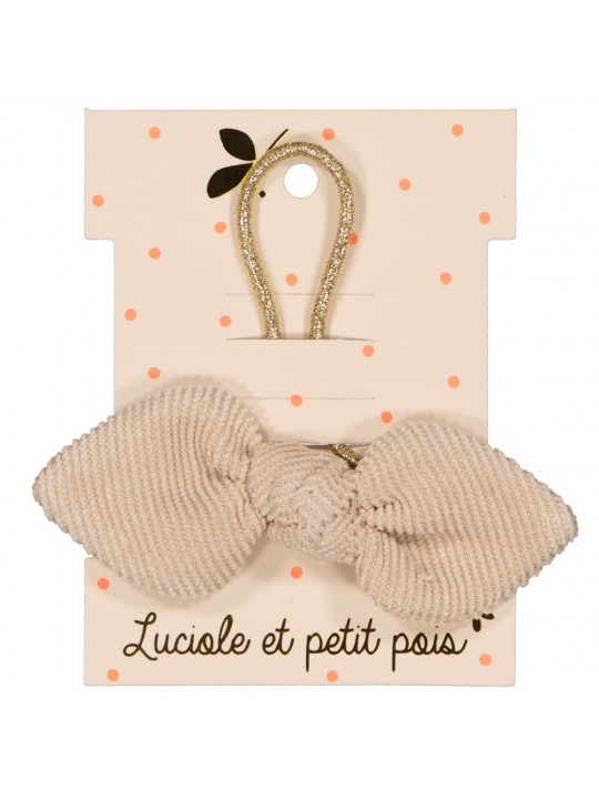 Elastique noeud lapin velours écru