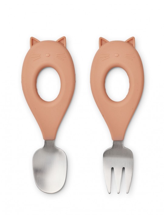 Set couverts | Chat rose