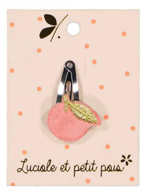 Mini barrette Mini Pomme | Velours Rose