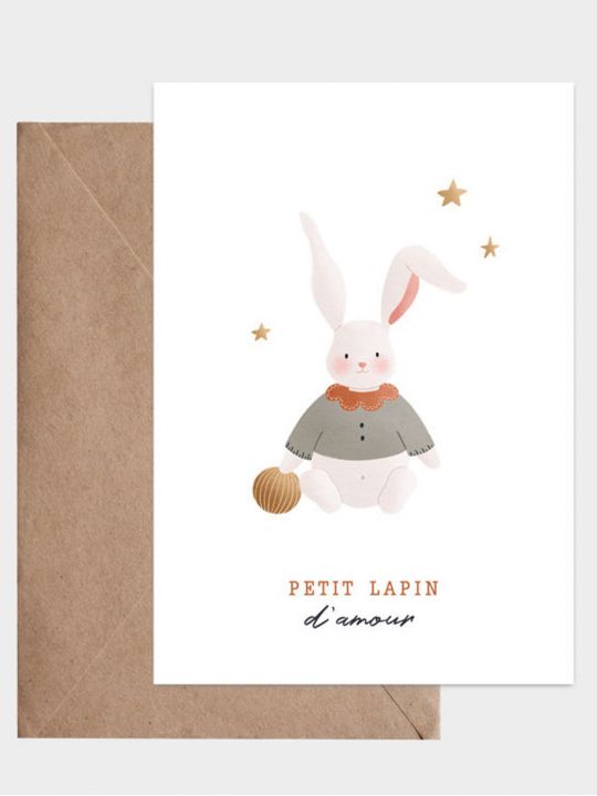 Carte Petit lapin d'amour