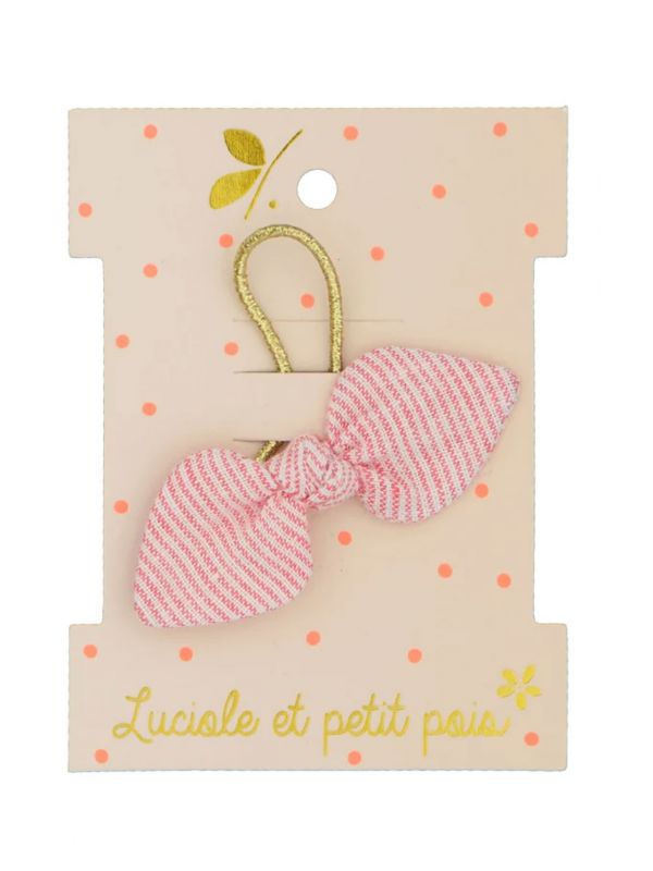 Mini élastique lapin | Rayé rose