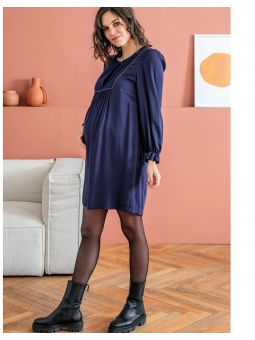 Robe grossesse et allaitement | Jill bleu nuit