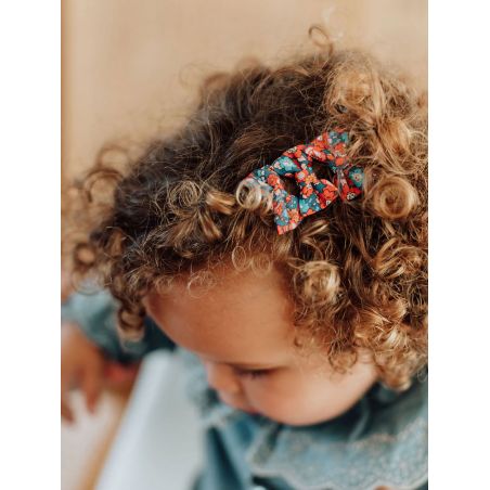 Duo mini barrettes noeud papillon | Liberty Betsy Ann écarlate