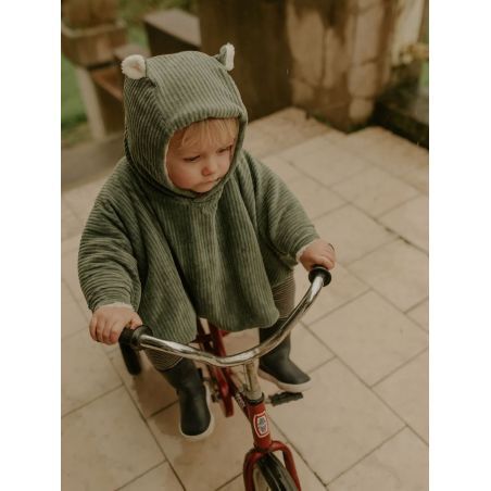 Poncho bébé Velours | Kaki