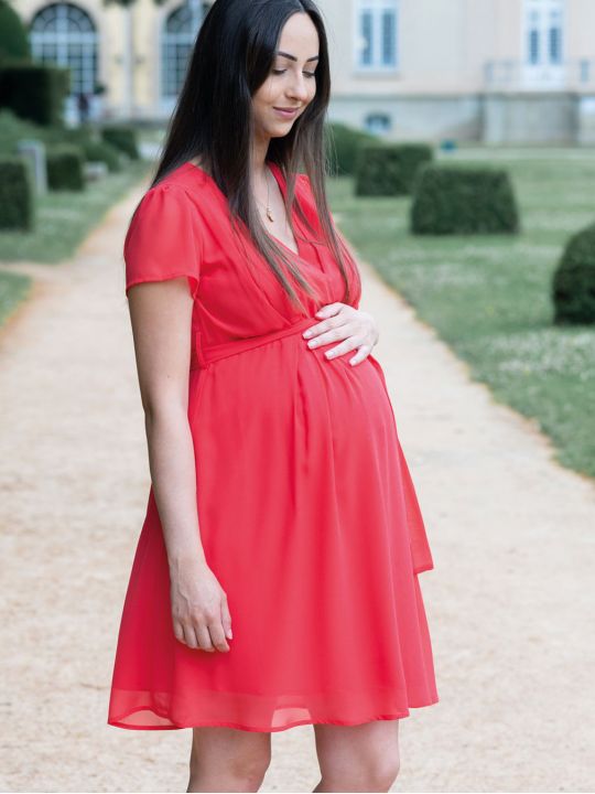 Robe de grossesse habillée coquelicot | Sylvia