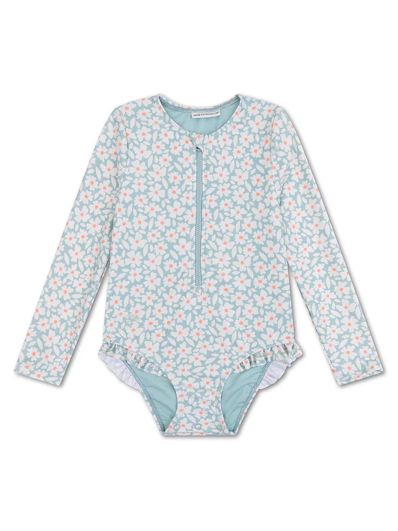 Maillot de bain à manches | Fleuri Vert