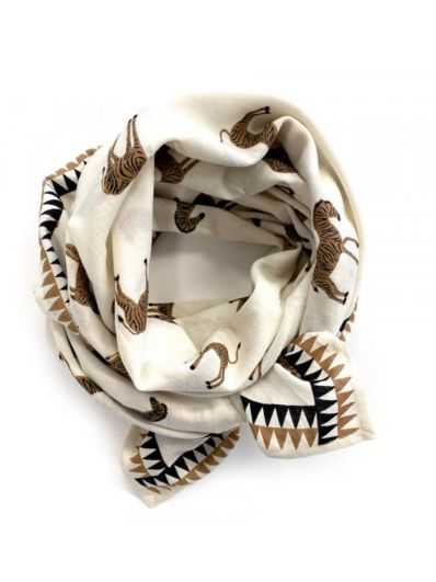 Grand foulard Latika | Zèbre coco