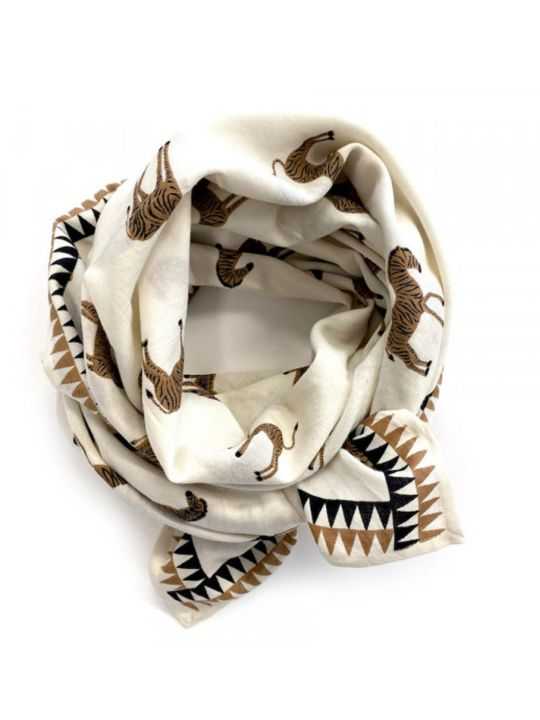 Grand foulard Latika | Zèbre coco