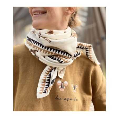 Grand foulard Latika | Zèbre coco