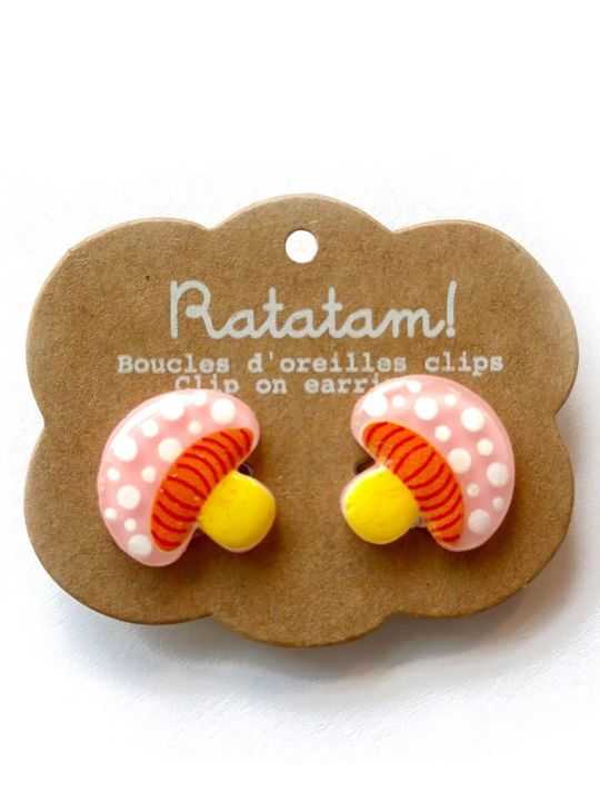 Boucles d'oreilles clips enfant | Champignons