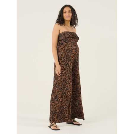 Combinaison bustier maternité Irma | Marron