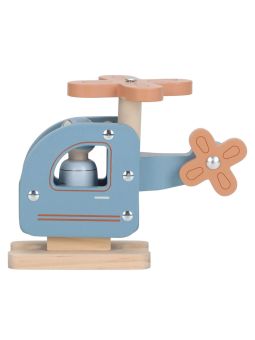 Hélicoptère avec figurine en bois