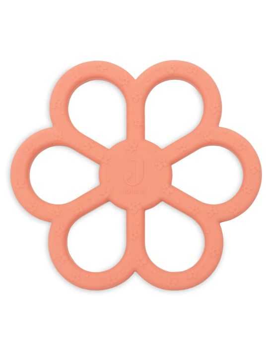 Anneau dentition | Fleur rose corail
