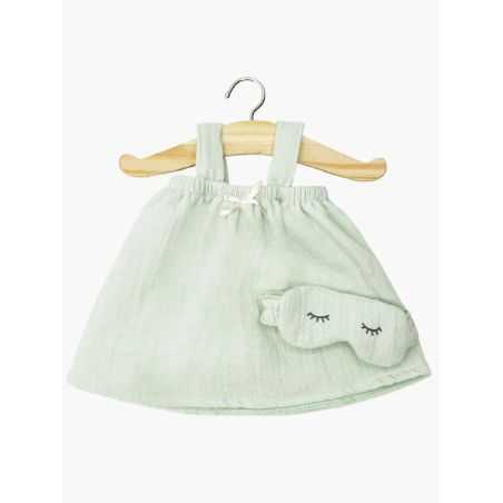 Chemise nuit Mila et masque vert pâle