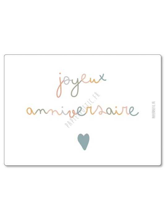 Carte Joyeux anniversaire et enveloppe